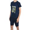 Jungen Sommer Set T-Shirt Take a break und Stoff Shorts Navy / Navy 104/110