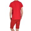 Jungen Sommer Set T-Shirt Take a break und Stoff Shorts Rot / Rot 140/146