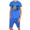 Jungen Sommer Set T-Shirt YES und Stoff Shorts Blau / Blau 116/122