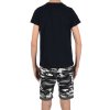Jungen Sommer Set T-Shirt YES und Stoff Shorts Schwarz / Camouflage 104/110