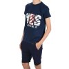Jungen Sommer Set T-Shirt YES und Stoff Shorts Navy / Navy 164