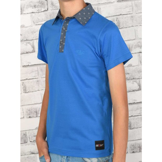 Jungen Polo Shirt mit Kontrastfarben Blau 104