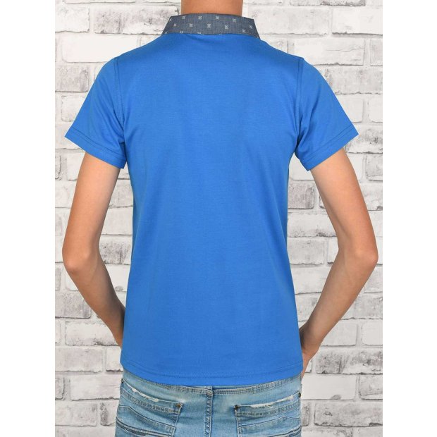 Jungen Polo Shirt mit Kontrastfarben Blau 104