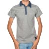 Jungen Polo Shirt mit Kontrastfarben Grau 122