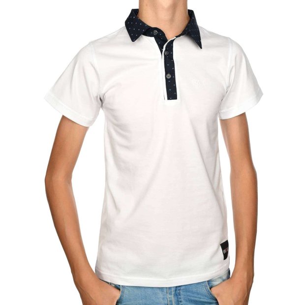Jungen Polo Shirt mit Stehkragen in Kontrastfarben