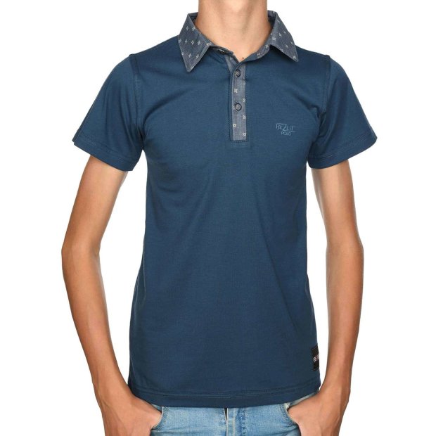 Jungen Polo Shirt mit Kontrastfarben Dunkelblau 158