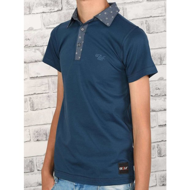 Jungen Polo Shirt mit Kontrastfarben Dunkelblau 164