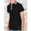 Jungen Polo Shirt mit Kontrastfarben Schwarz 116