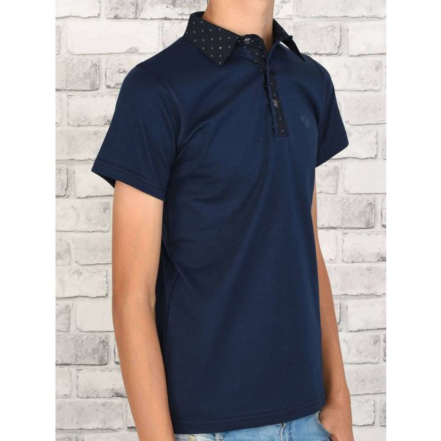 Jungen Polo Shirt mit Kontrastfarben Navy 128