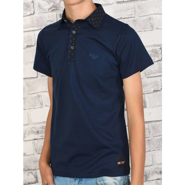 Jungen Polo Shirt mit Kontrastfarben Navy 164
