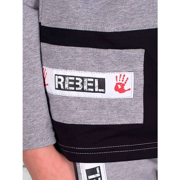 Jungen Shirt Rundhals Rebel Grau 158