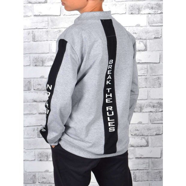 Jungen Sweatshirt mit Rücken Print Grau 128