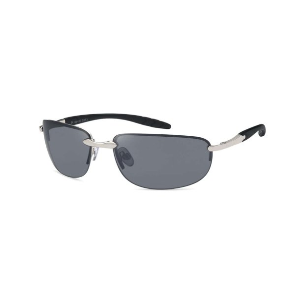 Moderne Herren Sonnenbrille Silber-Schwarz