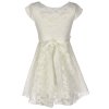 Mädchen Kleid mit Spitze Weiß 104
