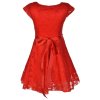 Mädchen Kleid mit Spitze Rot 104