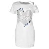 Mädchen Longshirt Kleid mit Herz Motiv Weiß 134-140