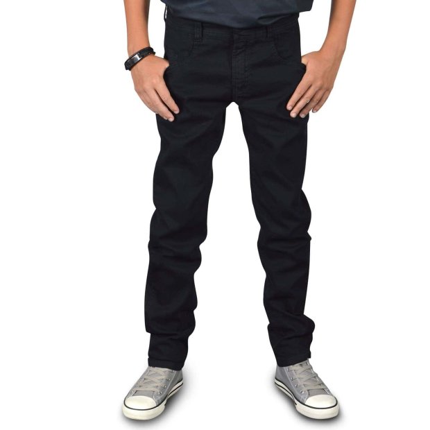 Jungen Jeans mit verstellbaren Bund & vielen Größen Schwarz 134