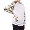 Mädchen Pullover mit Kapuze Blumenmuster Weiß 140