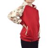 Mädchen Pullover mit Kapuze Blumenmuster Rot 104