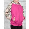 Mädchen Pullover mit Kapuze Blumenmuster Pink 128
