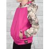 Mädchen Pullover mit Kapuze Blumenmuster Pink 146