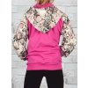 Mädchen Pullover mit Kapuze Blumenmuster Pink 146