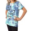 Mädchen T-Shirt Batikdruck Bärchengesicht Blau 104