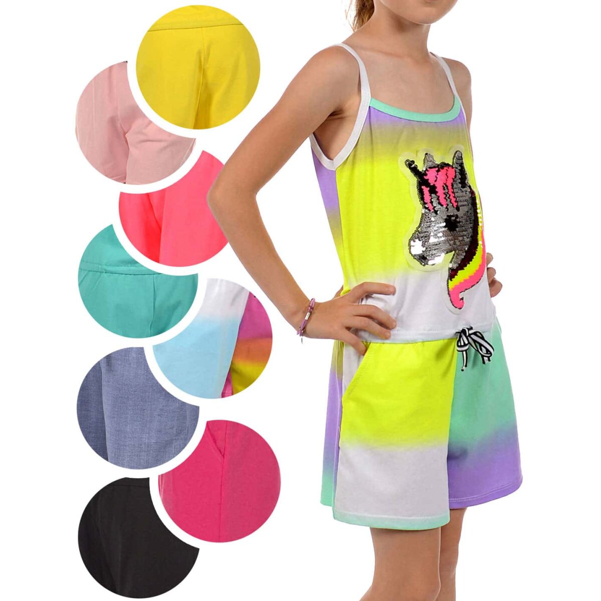 Ärmelloser Jumpsuit Für Mädchen – Leichter Sommer-Overall Mit Taschen Und Verstellbaren Trägern