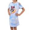 Mädchen Kleid Wende Pailletten Einhorn-Motiv Blau Batik 140