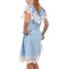 Mädchen Kleid Schulterfrei mit Spitze Hellblau 104