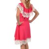 Mädchen Kleid Schulterfrei mit Spitze Pink 104