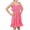Mädchen Kleid Spaghettiträger und Volant Pink 104