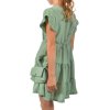 Mädchen Kleid schwingender Rock und Tasche Grün 146