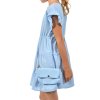 Mädchen Kleid schwingender Rock und Tasche Hellblau 104