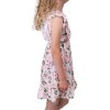 Mädchen Kleid mit Volants Blumenmotiv Weiß 146