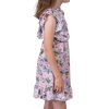 Mädchen Kleid mit Volants Blumenmotiv Lila 146