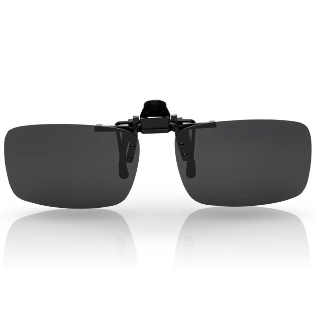 Praktische Clip-On Sonnenbrillenaufsätze mit 100% UV-Schutz und  polarisierten Gläsern
