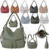 Damen Vegane Tasche Shopper Bag Hobo Bag Rucksackfunktion