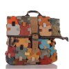 Echtleder Multifunktional Patchwork Rucksack City Bag