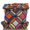 Echtleder Multifunktional Patchwork Rucksack City Bag