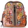 Echtleder Patchwork Rucksack City Bag Blumen
