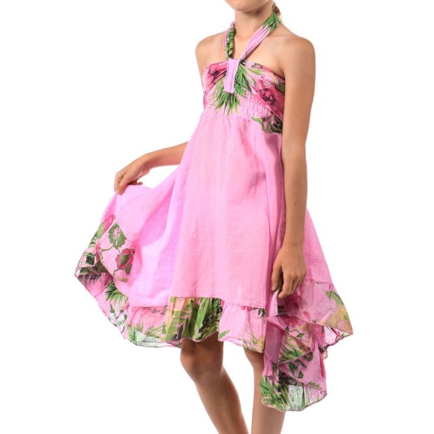 Mädchen Sommer Kleid Rosa 140