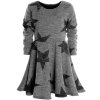 Mädchen Winter Langarm Kleid Grau 122