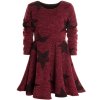 Mädchen Winter Langarm Kleid Rot 158